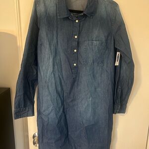 Old Navy Blue Denim Shirt Dress